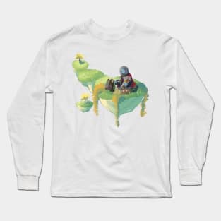 Beautiful fantasy art green floating land Long Sleeve T-Shirt